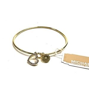 NWT! Michael Kors Gold Bracelet with Heart and Disc Charms